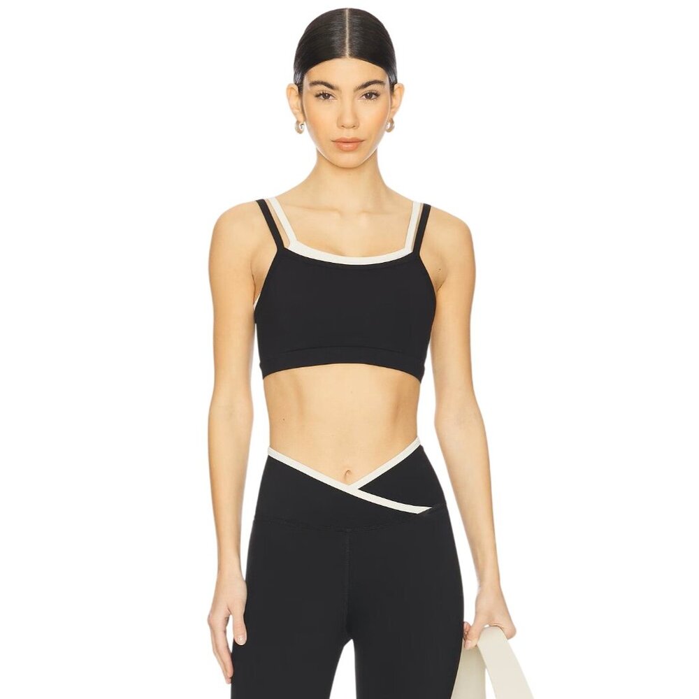 STRUT-THIS The Rhodes Bra in Black & Shell Medium New Womens Sports Cropped